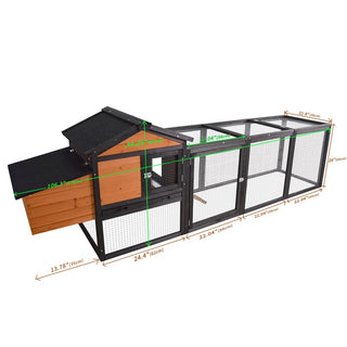 Wooden Chicken Coop, Large Outdoor Hen House with Nesting Box Poultry Cage, Rabbit Hutch Bunny Cage , Waterproof for Outdoor Backyard Dweva