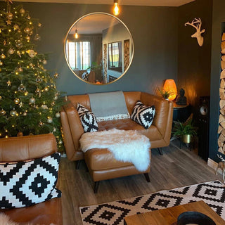 24 Inch Gold Metal Framed Round Bathrrom Mirror for Wall.(W2203P182026) Dweva