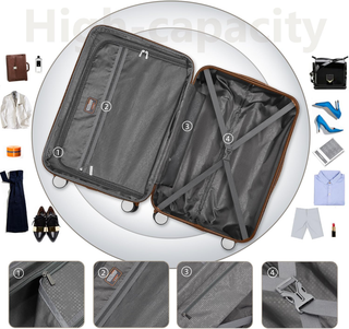 Luggage Sets 6 Piece with Duffel Bags, Hardside Expandable Suitcases with Spinner Wheels TSA Lock, Cream Dweva