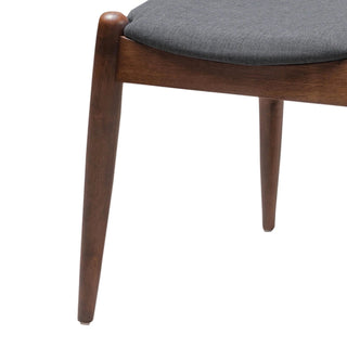 Set of 2 Rubberwood Dining Chairs with Ergonomic Backrest & Comfort Cushions, Walnut+Charcoal (same sku: 59296.00F) Dweva
