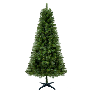 6FT Hinged Unlit Artificial Christmas Tree with 582 Tips, Full PVC Branches, Green Holiday Tree with 4-Leg Plastic Stand for Indoor Christmas Decoration Dweva