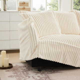 Slipcovered Fluffy Sofa - 4 Seat Dweva