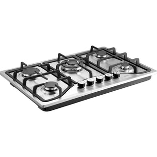 Gas Cooktop 30 inch, Max 12250BTU 5 Burners Built-in Stainless Steel Gas Stove Top, LPG/NG Convertible Dual Fuel Natural Gas Hob with Thermocouple Protection Dweva