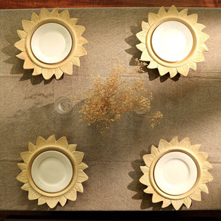 Handcrafted 13" Wood Charger Plate Wooden Dinning Placemat Artisan Wood Tableware Dweva