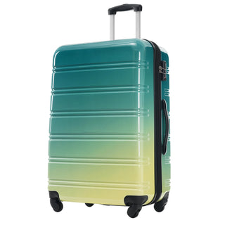 Hardshell Luggage Sets 3 Piece Gradient Color Expandable Suitcase with Spinner Wheels and TSA Lock Lightweight 20" 24" 28" Available,Green+Yellow Dweva