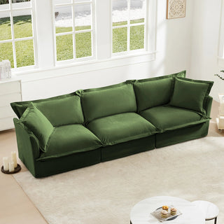 Slipcovered Fluffy Sofa - 3 Seat Dweva