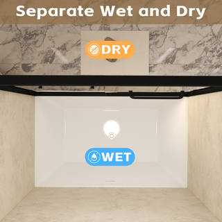 56-60" W × 60" H Tempered Glass with Explosion Proof Film, Aluminum Frame Double Sliding Shower Door, "1/4 (6 mm), Stainless Steel handle, Matte Black Dweva