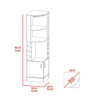 Seattle Bar Cabinet, Eight Bottle Cubbies, Two Large Open Shelves Dweva