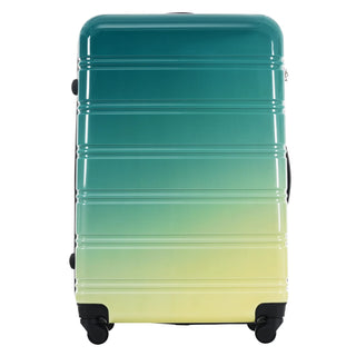Hardshell Luggage Sets 3 Piece Gradient Color Expandable Suitcase with Spinner Wheels and TSA Lock Lightweight 20" 24" 28" Available,Green+Yellow Dweva