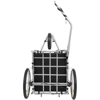 3-in-1 Heavy-Duty Bike Cargo Trailer – E-Bike Compatible Steel Frame, 110lb Capacity, Convertible Stroller & Pull Cart w/Suspension, 20" Wheels & Accessories Dweva