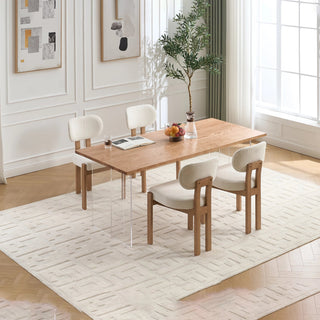 Wooden Dining Chairs Set of 2, Modern Fabric Upholstered Dining Room Chair Kitchen Chairs, Farmhouse Dinner Chair for Kitchen Dining Room Dweva