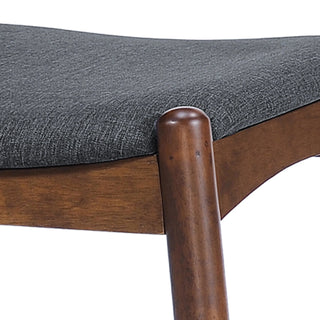 Set of 2 Rubberwood Dining Chairs with Ergonomic Backrest & Comfort Cushions, Walnut+Charcoal (same sku: 59296.00F) Dweva