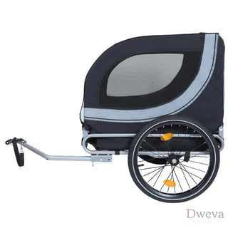 Large Folding Bike Trailer for Dogs – 66LB Capacity All-Terrain Pet Carrier, Durable Steel Frame for Cycling, Jogging, Camping & Outdoor Adventures, Black- Gray Dweva