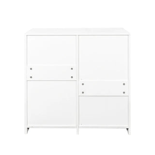 Laundry Cabinet with Doors and shelf, Tilt-Out Laundry Hamper, Freestanding Style, Adjustable Shelf, White Dweva