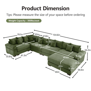 Velora Cloud Modular Sofa - Green