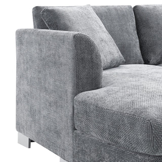 Seren 96" Chenille Cloud Sectional Sofa Dweva