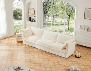 Slipcovered Fluffy Sofa - 3 Seat Dweva