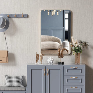 24x36 Inch Black Metal Framed Rectangular Bathrrom Mirror for Wall.(W2203135010) Dweva