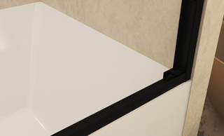 56-60" W × 60" H Tempered Glass with Explosion Proof Film, Aluminum Frame Double Sliding Shower Door, "1/4 (6 mm), Stainless Steel handle, Matte Black Dweva