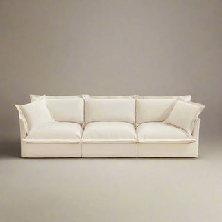 Slipcovered Fluffy Sofa - 3 Seat Dweva