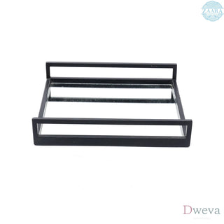 Handcrafted Glass With Metal Frame Serving Tray - 20x20x3 Inches | Rustic & Elegant Design for Entertaining-Set of 2 Dweva