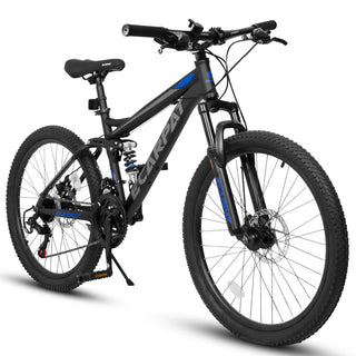 A2760 27.5 Inch Full Suspension Mountain Bike, Front and Rear Dual Shock Absorbers, Mechanical Disc Brakes, 21-Speed, Suitable for Men and Women, Ideal for Travel and Fitness Enthusiasts Dweva