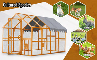Outdoor Chicken Coop Enclosures 110" Large Kitten Playpen,Upgrade Waterproof Cover Dweva