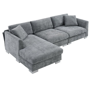 Seren 96" Chenille Cloud Sectional Sofa Dweva