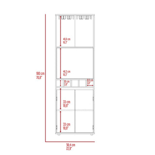 Redding Bar Cabinet, One Cabinet, Interior Shelves, Five Bottle Cubbies, Two Shelves Dweva