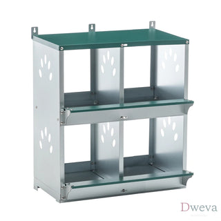 4 Compartment Chicken Nesting Boxes, Metal Nesting Boxes Wall Mount Chicken Egg Laying Box for Different Chicken Breeds Dweva