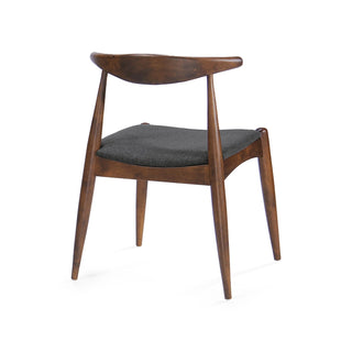 Set of 2 Rubberwood Dining Chairs with Ergonomic Backrest & Comfort Cushions, Walnut+Charcoal (same sku: 59296.00F) Dweva