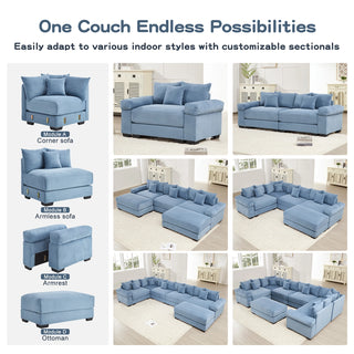Velora Cloud Modular Sofa - Blue
