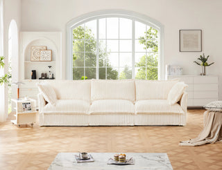 Slipcovered Fluffy Sofa - 3 Seat Dweva