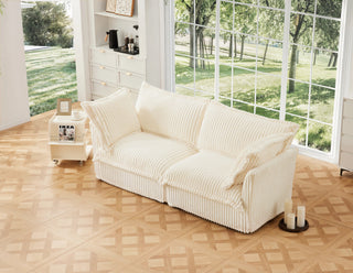 Slipcovered Fluffy Sofa - 2 Seat Dweva