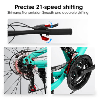 A26207 26 Inch Steel Frame Shock Fork Plus Shock Absorber 21-speed Unisex Mountain Bike Dweva