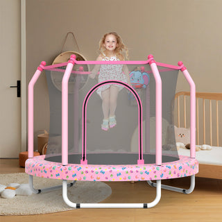 55-inch Trampoline for Kids Indoor & Outdoor Small Toddler Trampoline with Basketball Hoop Dweva