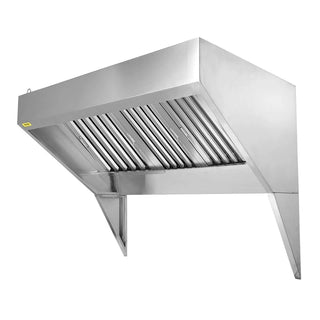 Commercial Exhaust Hood, 6FT Food Truck Hood Exhaust, 201 Stainless Steel Concession Trailer Hood with 3 Detachable U-shaped Grid Oil Filter Mesh, Rust Resistant Vent Hood for Kitchen Restaurant Dweva
