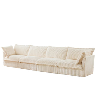 Slipcovered Fluffy Sofa - 4 Seat Dweva