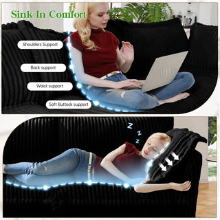 Slipcovered Fluffy Sofa - 2 Seat Dweva