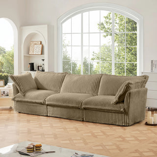 Slipcovered Fluffy Sofa - 3 Seat Dweva