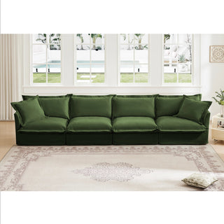 Slipcovered Fluffy Sofa - 4 Seat Dweva