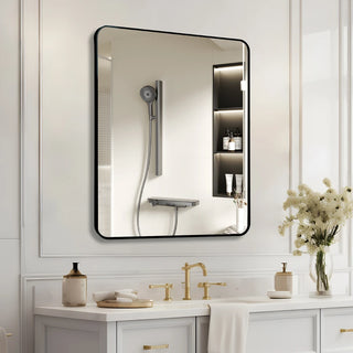Black 30 "x36" Rectangular Bathroom Wall Mirror Dweva