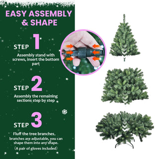 7FT PVC Christmas Tree with 380 WiFi Music Sync LED Lights – App Control, 1339 Tips, Hinged Branches, Dual-Color Effects, Metal Stand Dweva