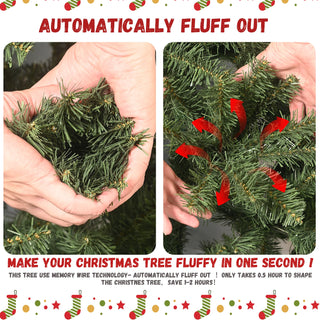 7FT Blue-Green Tint Christmas Tree with 2518 PE+PVC Tips – Unique Full-Bodied Tree with Hinged Branches, Easy Assembly, Stable Metal Stand, Eye-Catching Holiday Decor Dweva