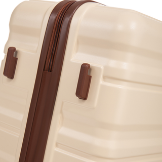 HIFINE TOURIST 20"/24"/28" 3 pcs/set in ABS Spinner Wheel Luggage, Carry on Suitcase, Matching Color, Combination Lock (Beige) Dweva