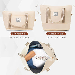 Luggage Sets 4 Piece, ABS Durable Suitcase with Travel Bag, Carry On Luggage Suitcase Set with 360° Spinner Wheels, ivory and golden Dweva