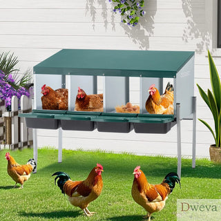 4-Hole Chicken Nest, With Legs And Cover to Protect Eggs,Green Dweva
