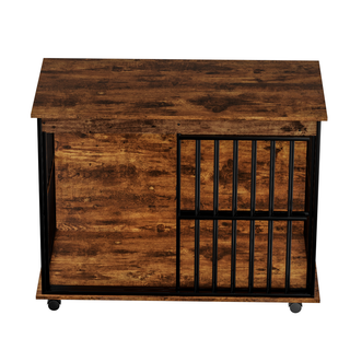 Dog Crate Furniture , Large Dog Cage Furniture with Tray for Medium Large Dogs, Wooden Dog Kennel Furniture Dweva