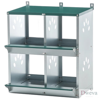 4 Compartment Chicken Nesting Boxes, Metal Nesting Boxes Wall Mount Chicken Egg Laying Box for Different Chicken Breeds Dweva