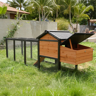 Wooden Chicken Coop, Large Outdoor Hen House with Nesting Box Poultry Cage, Rabbit Hutch Bunny Cage , Waterproof for Outdoor Backyard Dweva